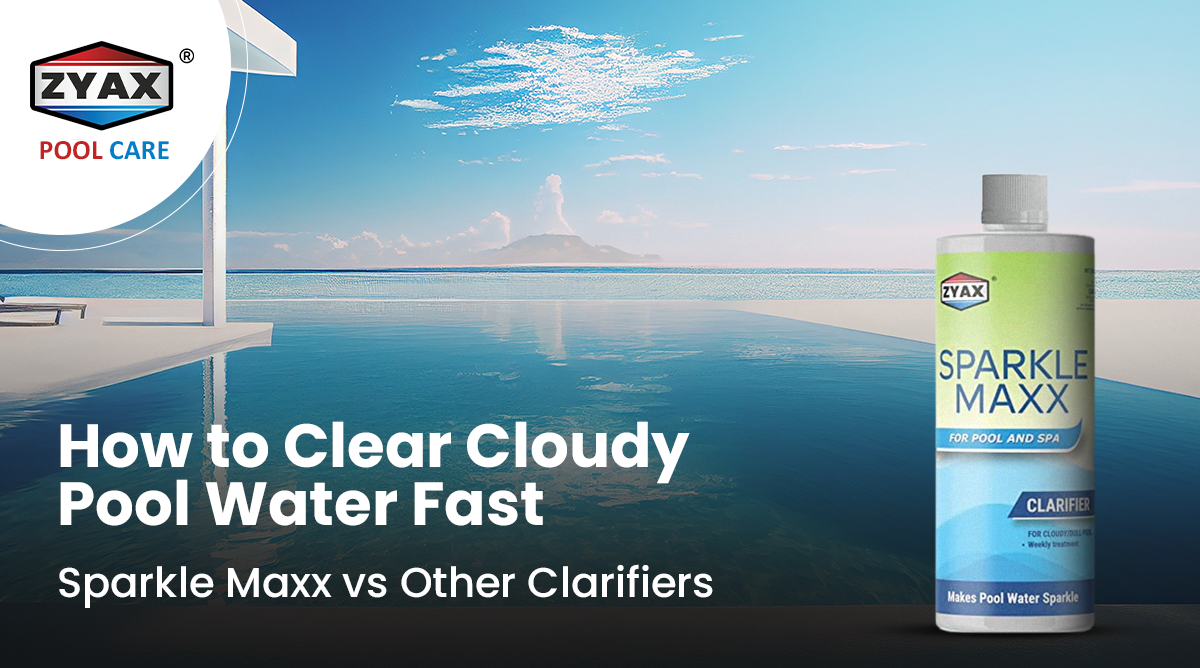 Clearing cloudy swimming pool water with a pool clarifier