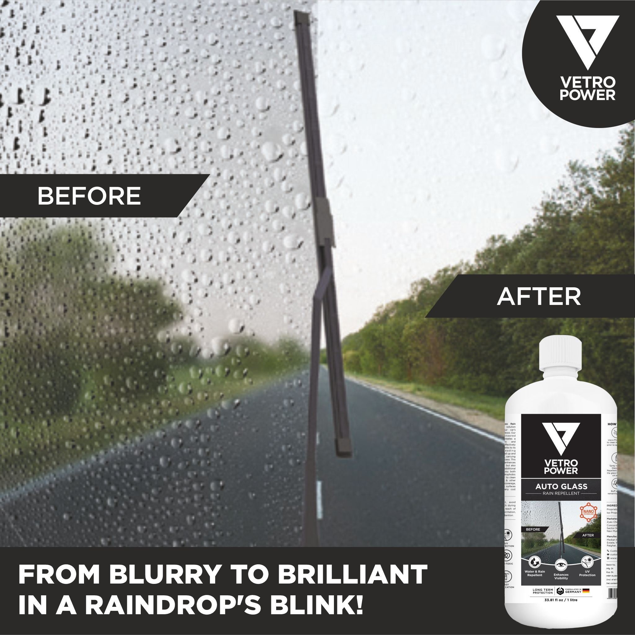 Vetro Power Auto Glass Rain Repellent Spray