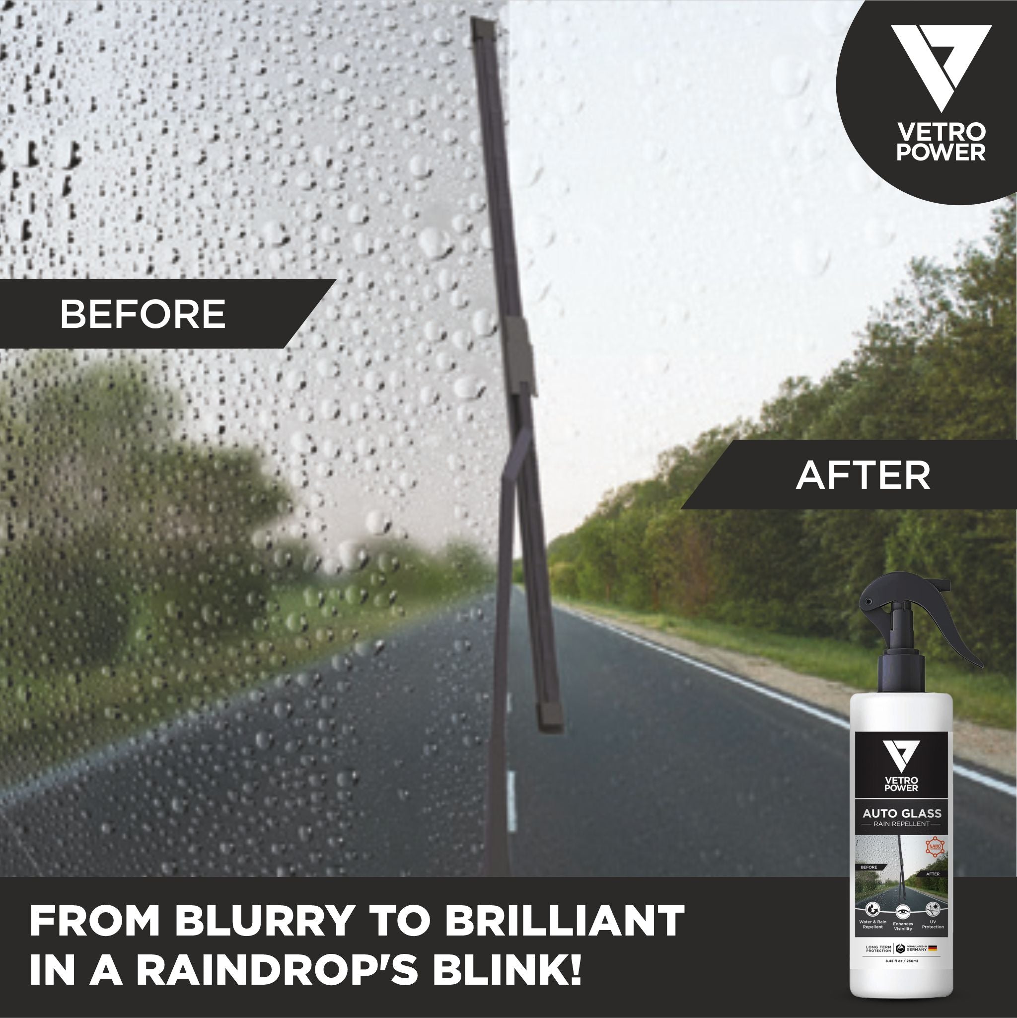 Vetro Power Auto Glass Rain Repellent Spray