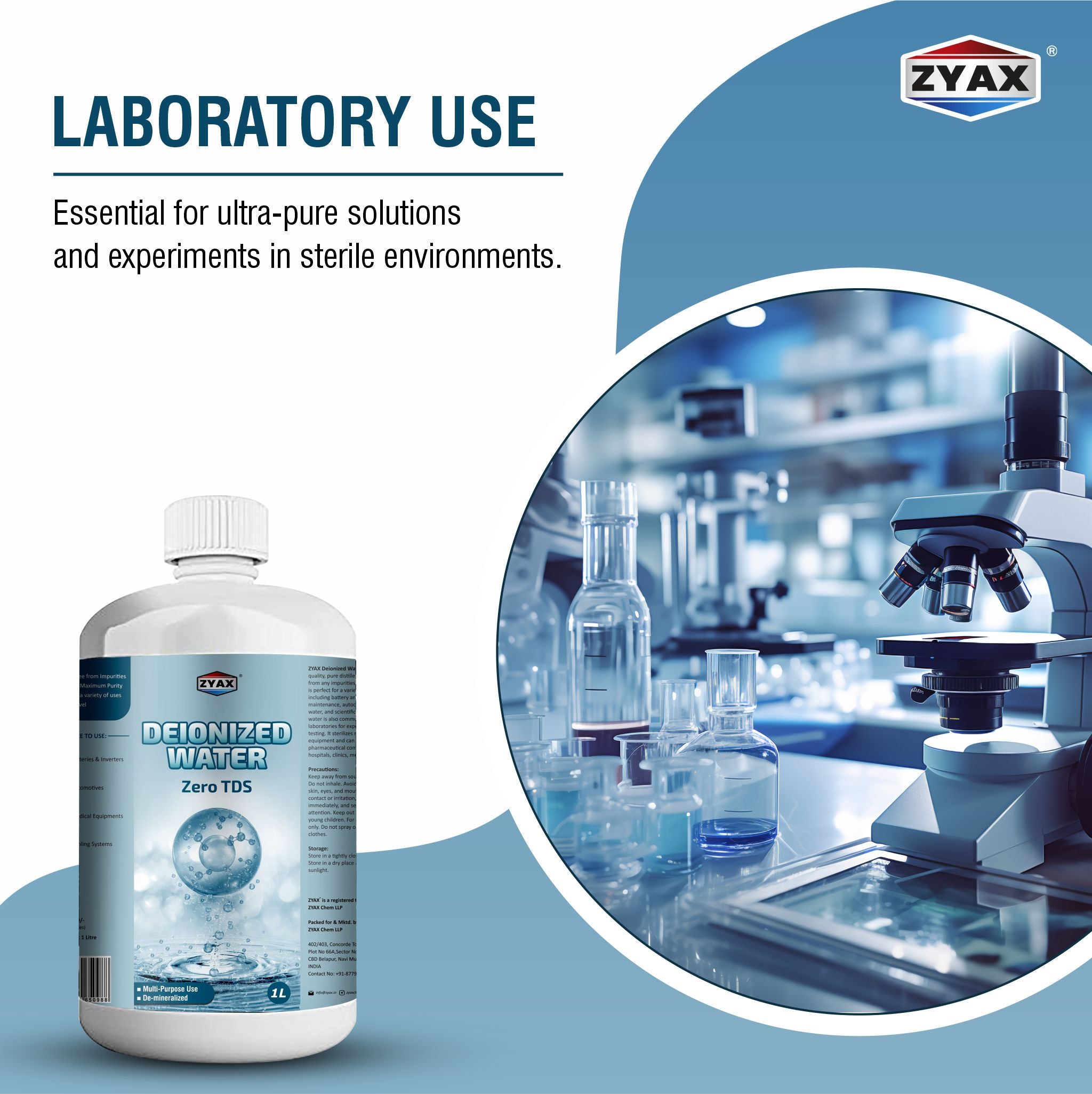 Zyax Deionised Water - Zero TDS