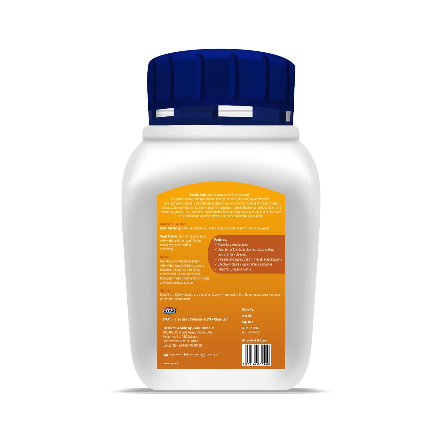 Zyax Caustic Soda - Multi Purpose Cleaner - Zyax.in