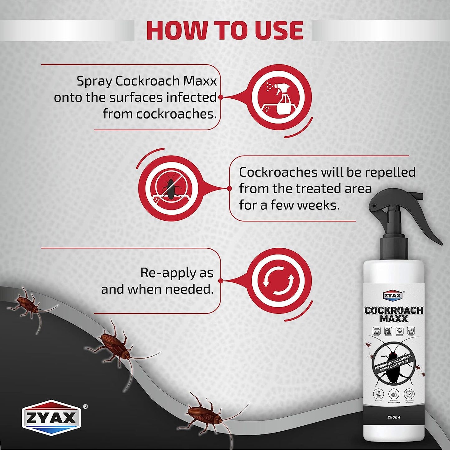 Zyax Cockroach Maxx - Cockroach Repellent Spray - Zyax.in