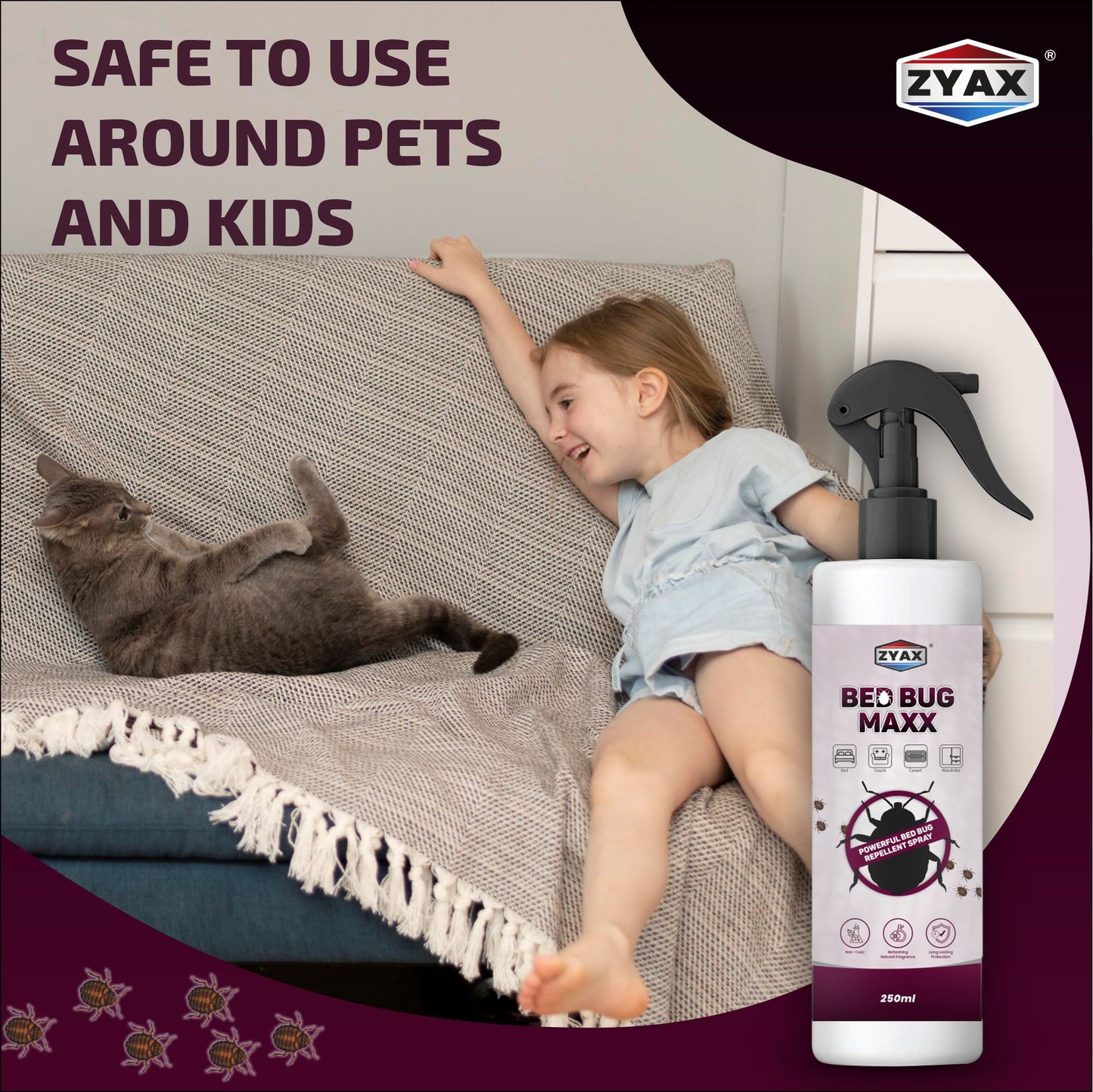 Zyax Bed Bug Maxx - Bed Bug Repellent Spray - Zyax.in