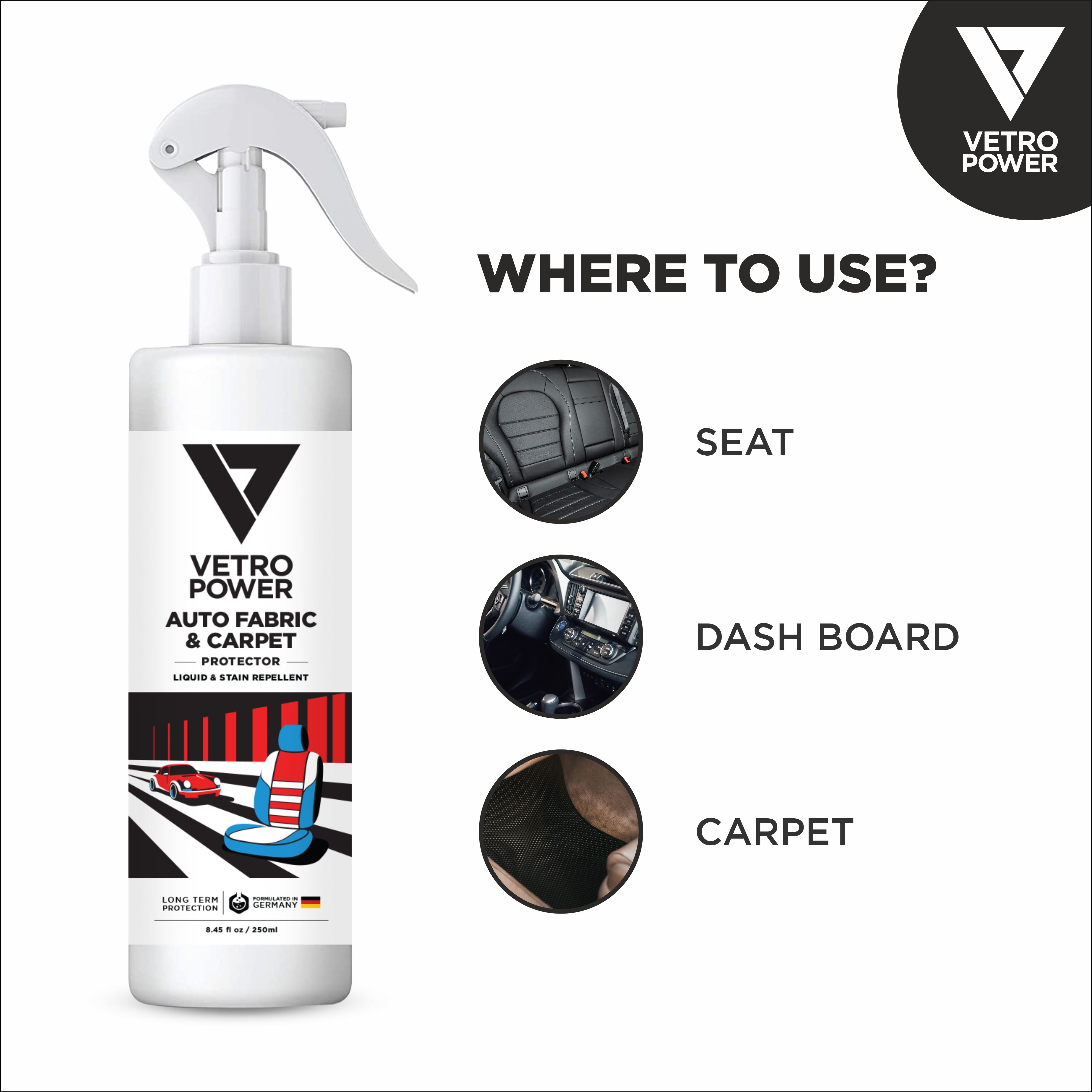 Vetro Power Auto Fabric & Carpet Protector
