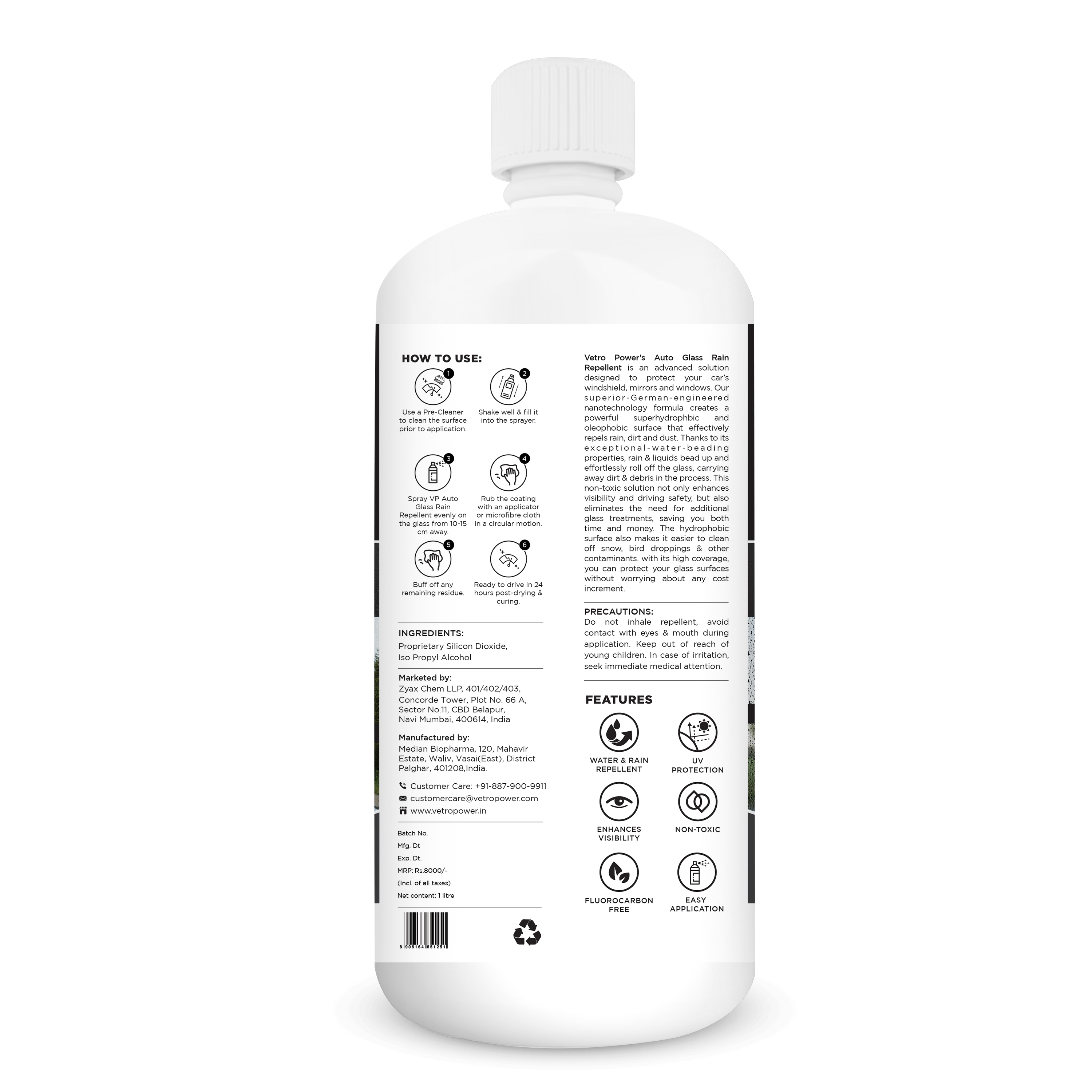 Vetro Power Auto Glass Rain Repellent Spray
