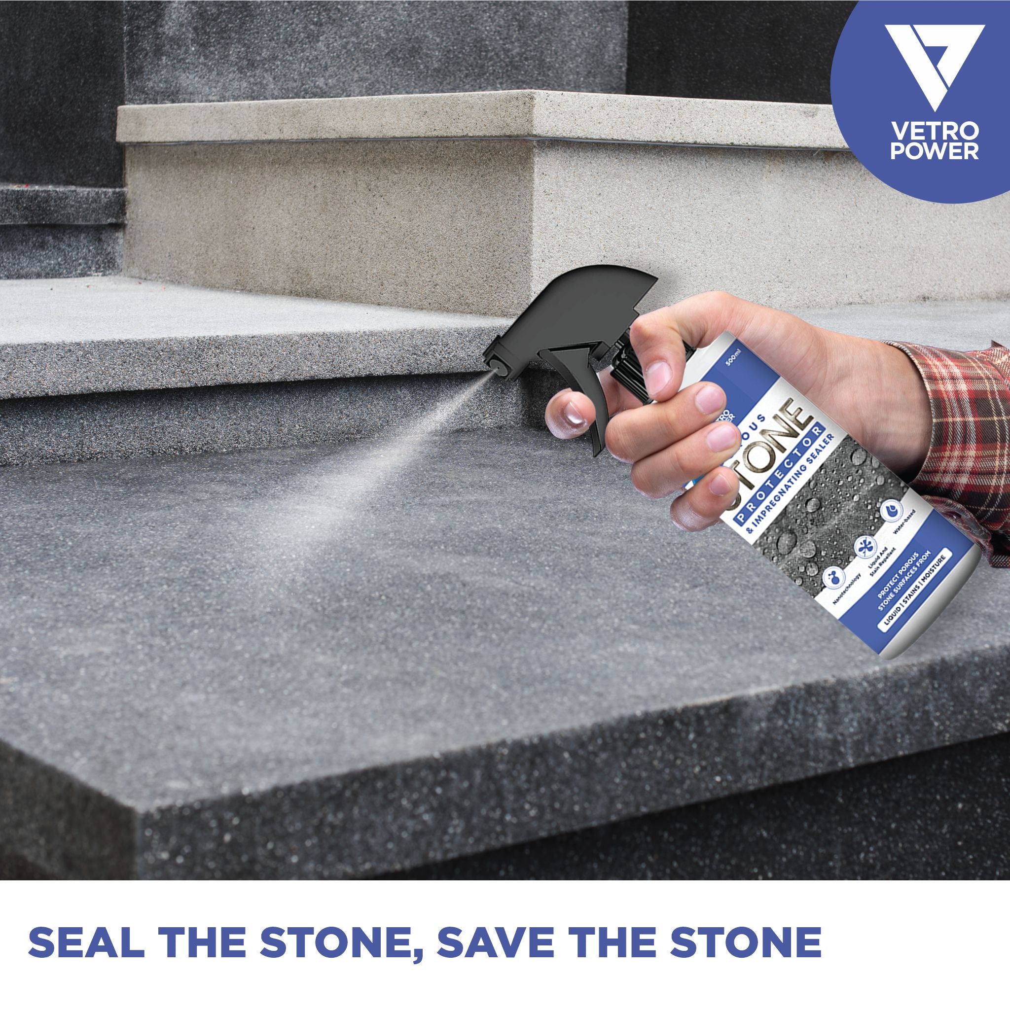 Vetro Power Porous Stone Protector Spray and Impregnating Sealer