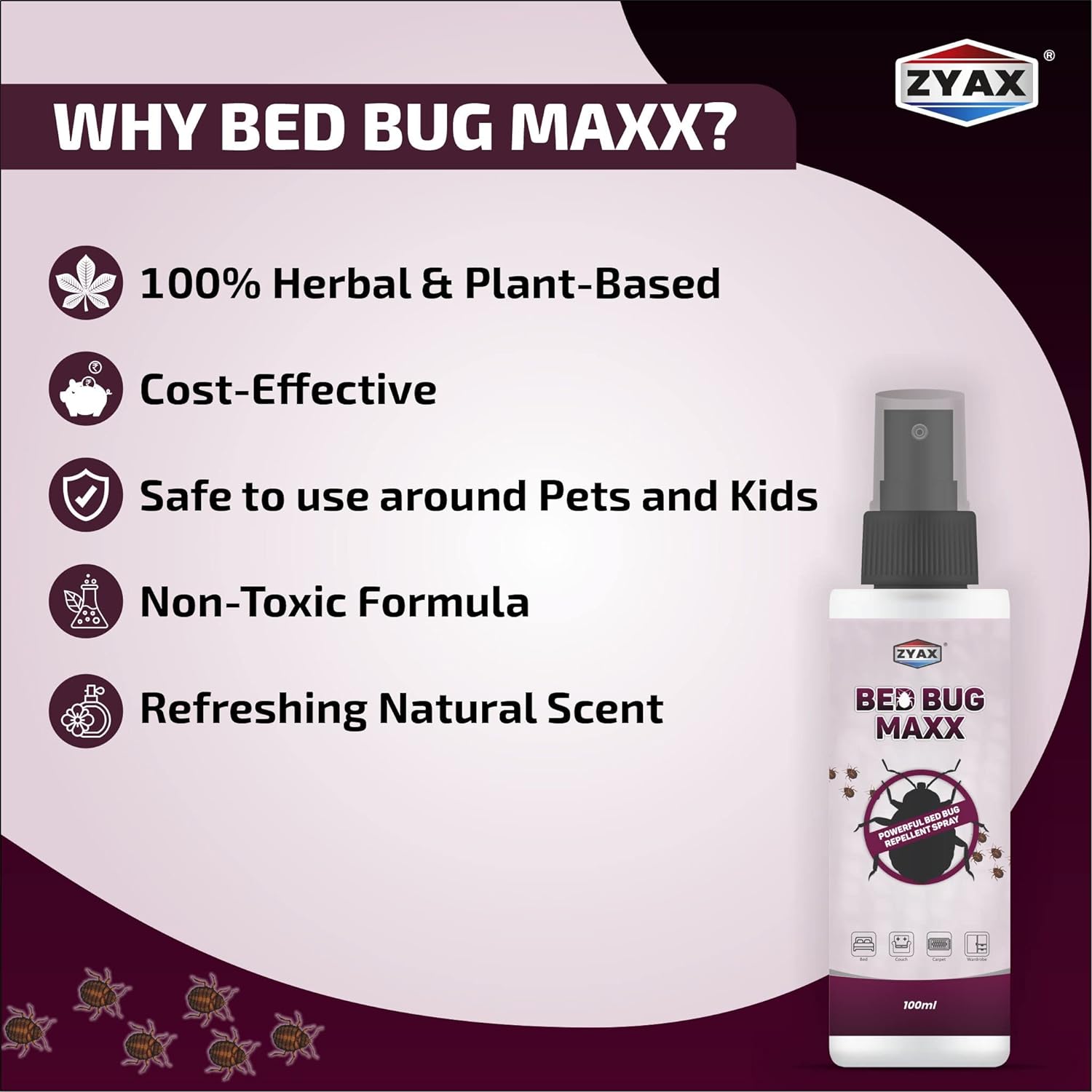 Zyax Bed Bug Maxx Bed Bug Repellent Spray