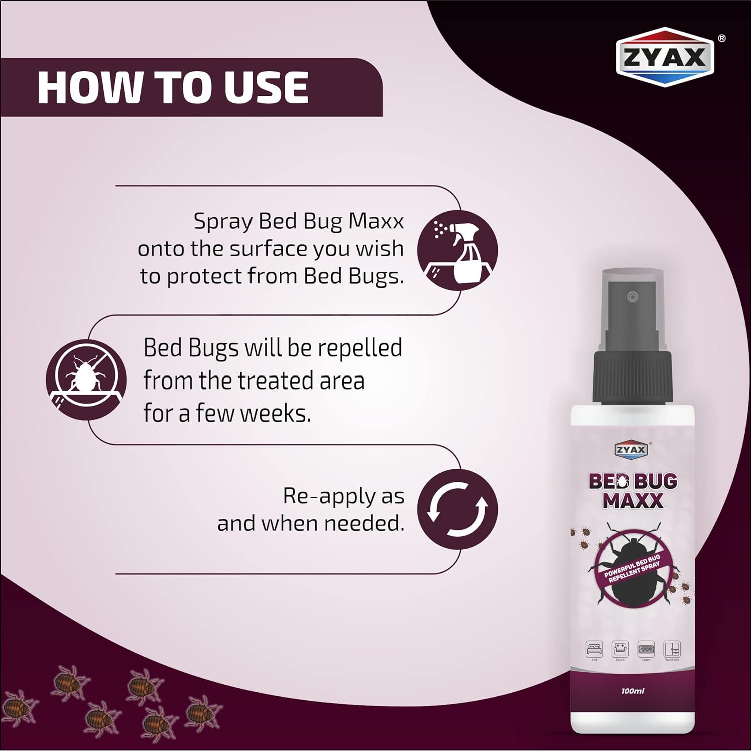 Zyax Bed Bug Maxx Bed Bug Repellent Spray
