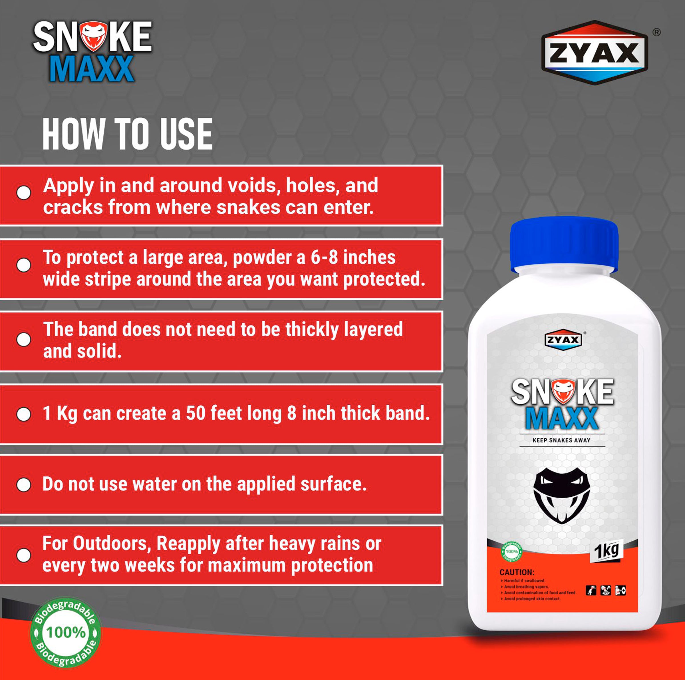 Zyax Snake Maxx - Non Toxic Snake Repellent - Zyax.in