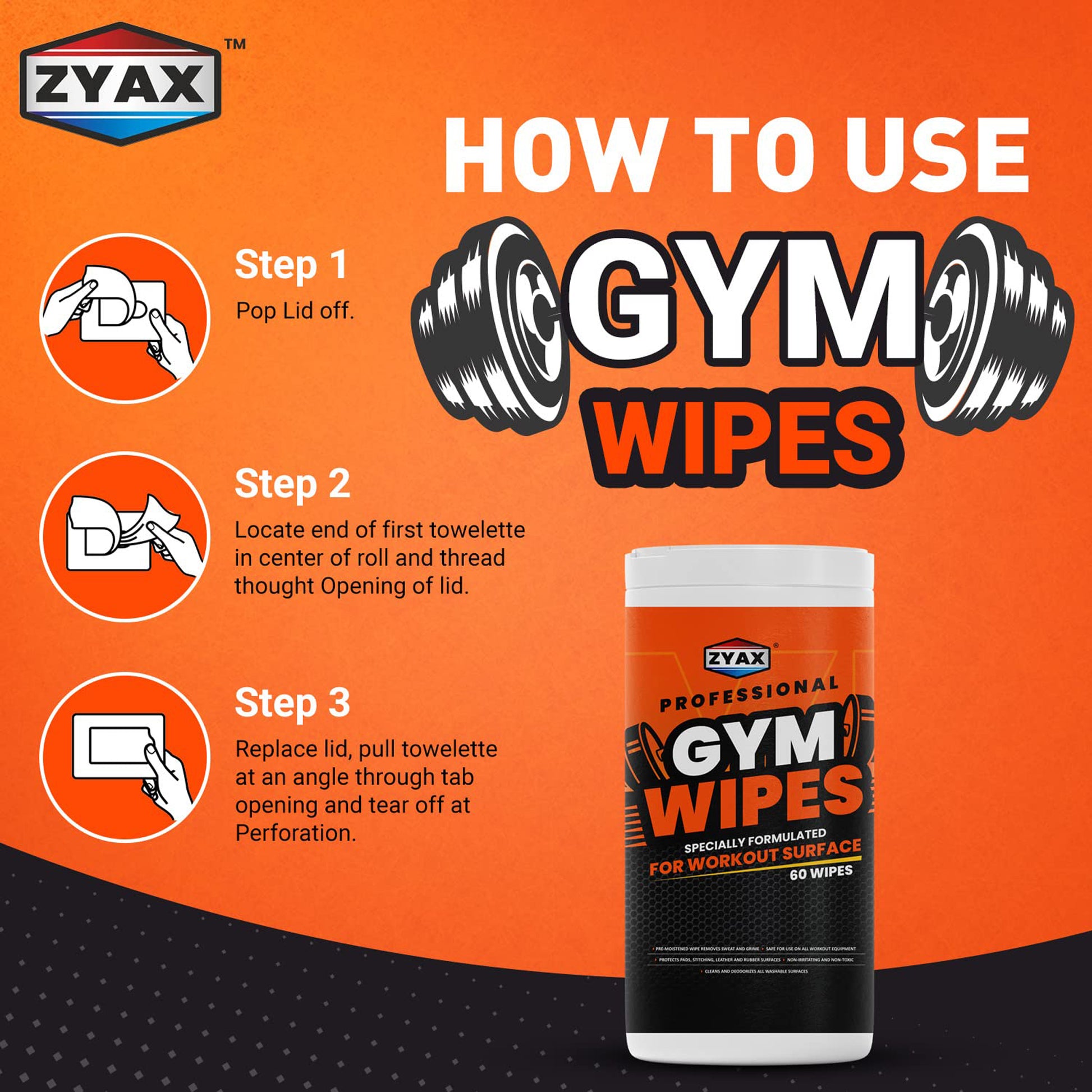 Zyax Hygienic Gym Wipes - Zyax.in