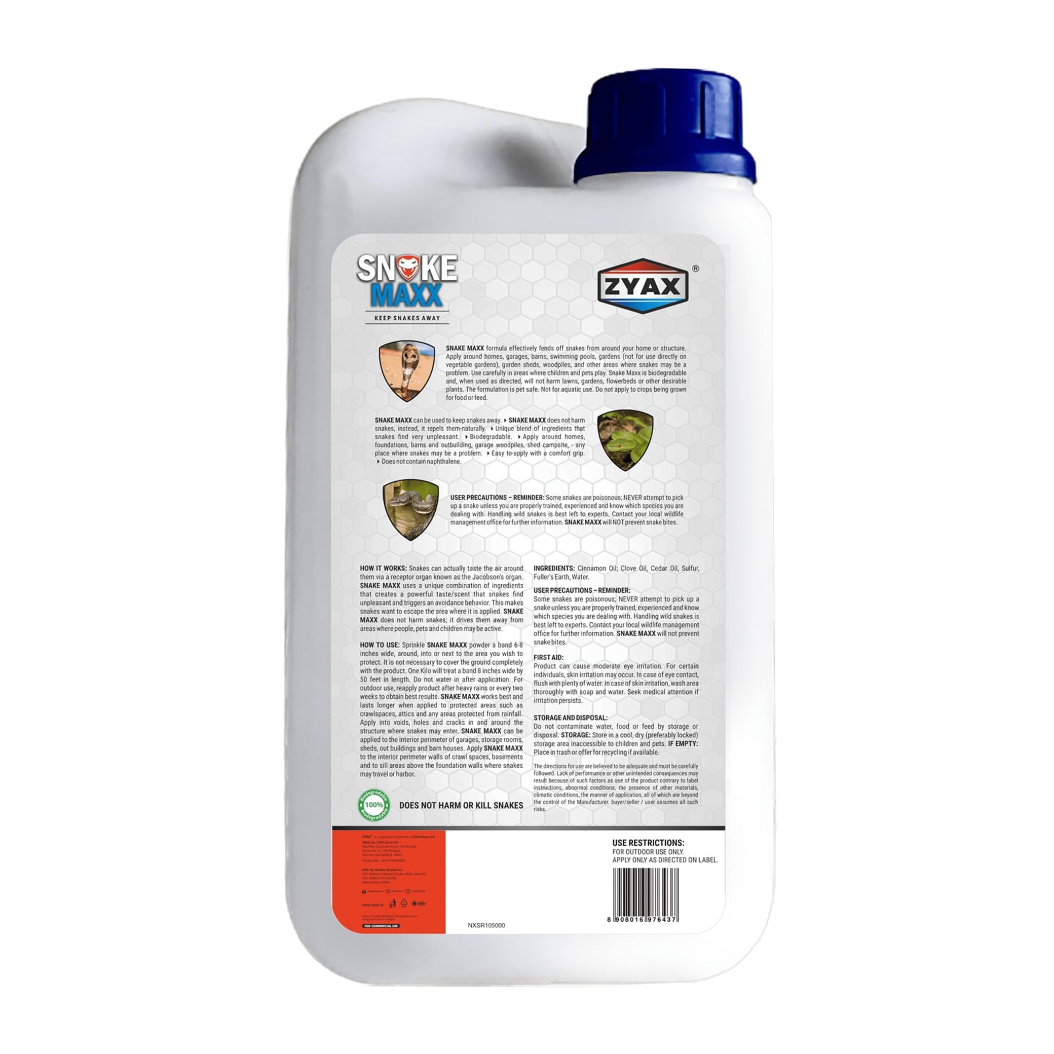 Zyax Snake Maxx - Non Toxic Snake Repellent - Zyax.in