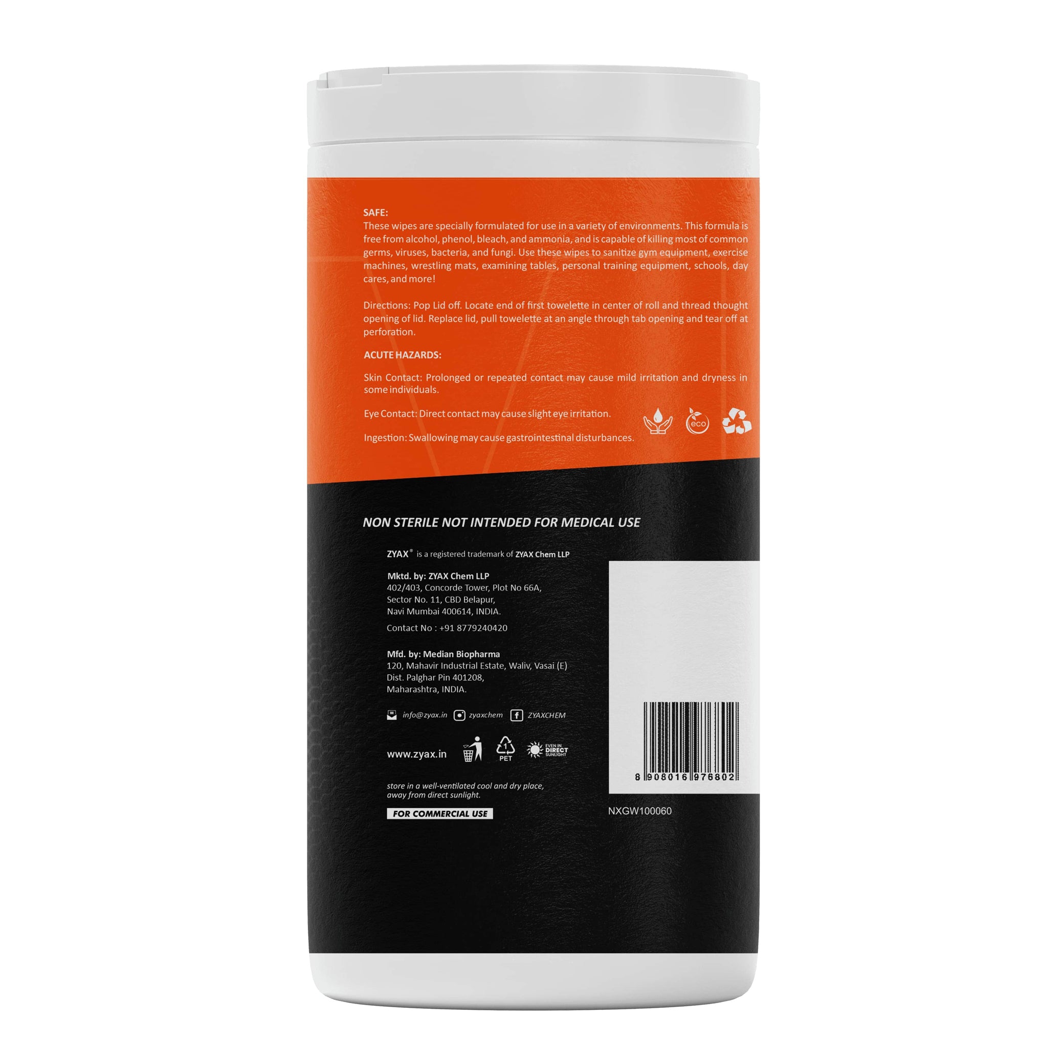 Zyax Hygienic Gym Wipes - Zyax.in