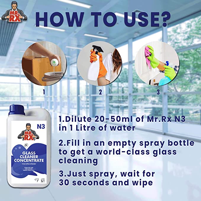 Mr. RX N3 Glass Cleaner Concentrate - Zyax.in
