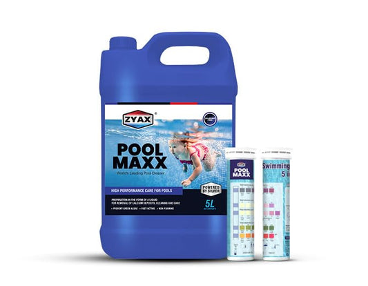Pool Maxx 5 LTR Pool Cleaner + Pool Maxx Swimming Pool 5 in 1 Test Strips 100 Strips (Combo)