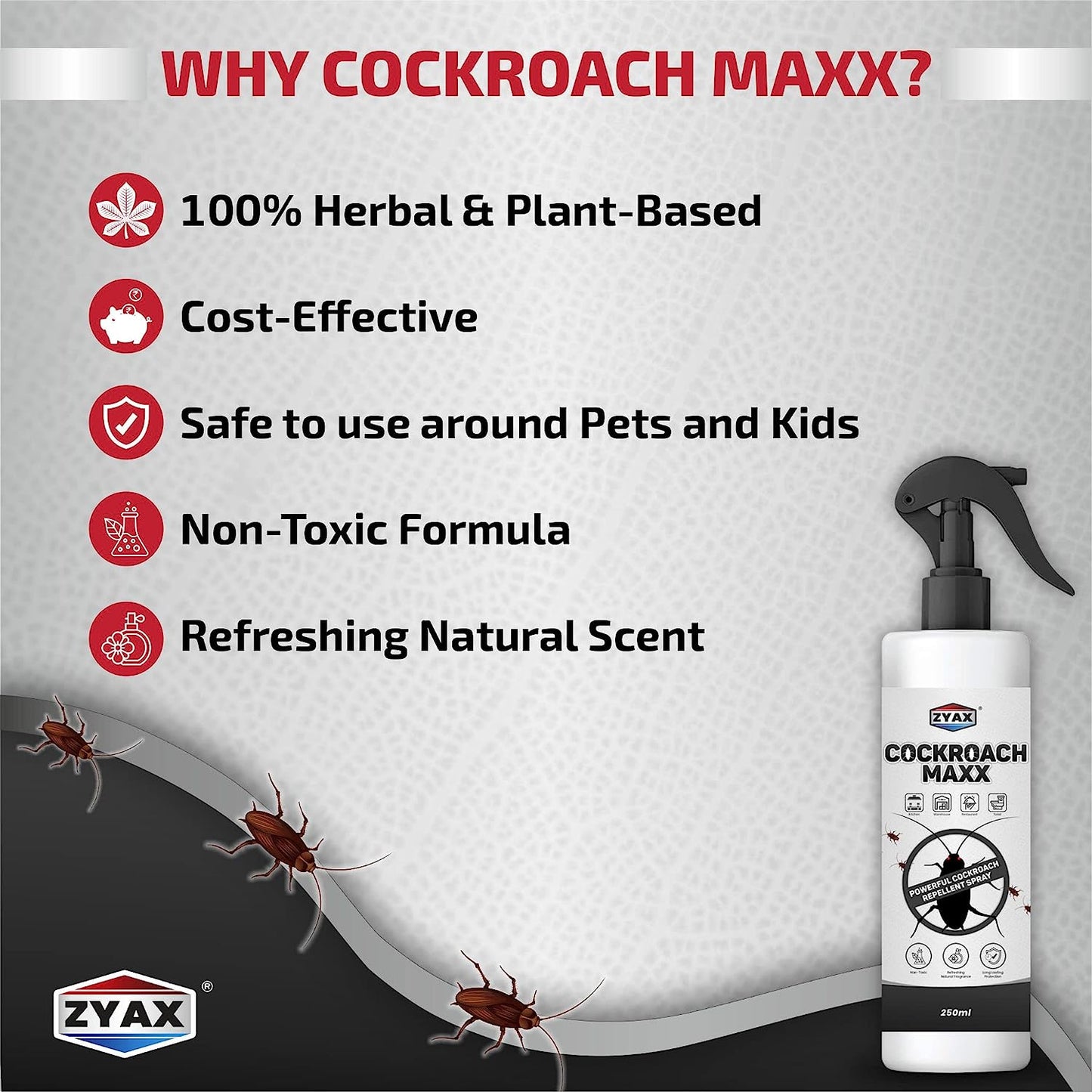 Zyax Cockroach Maxx - Cockroach Repellent Spray - Zyax.in