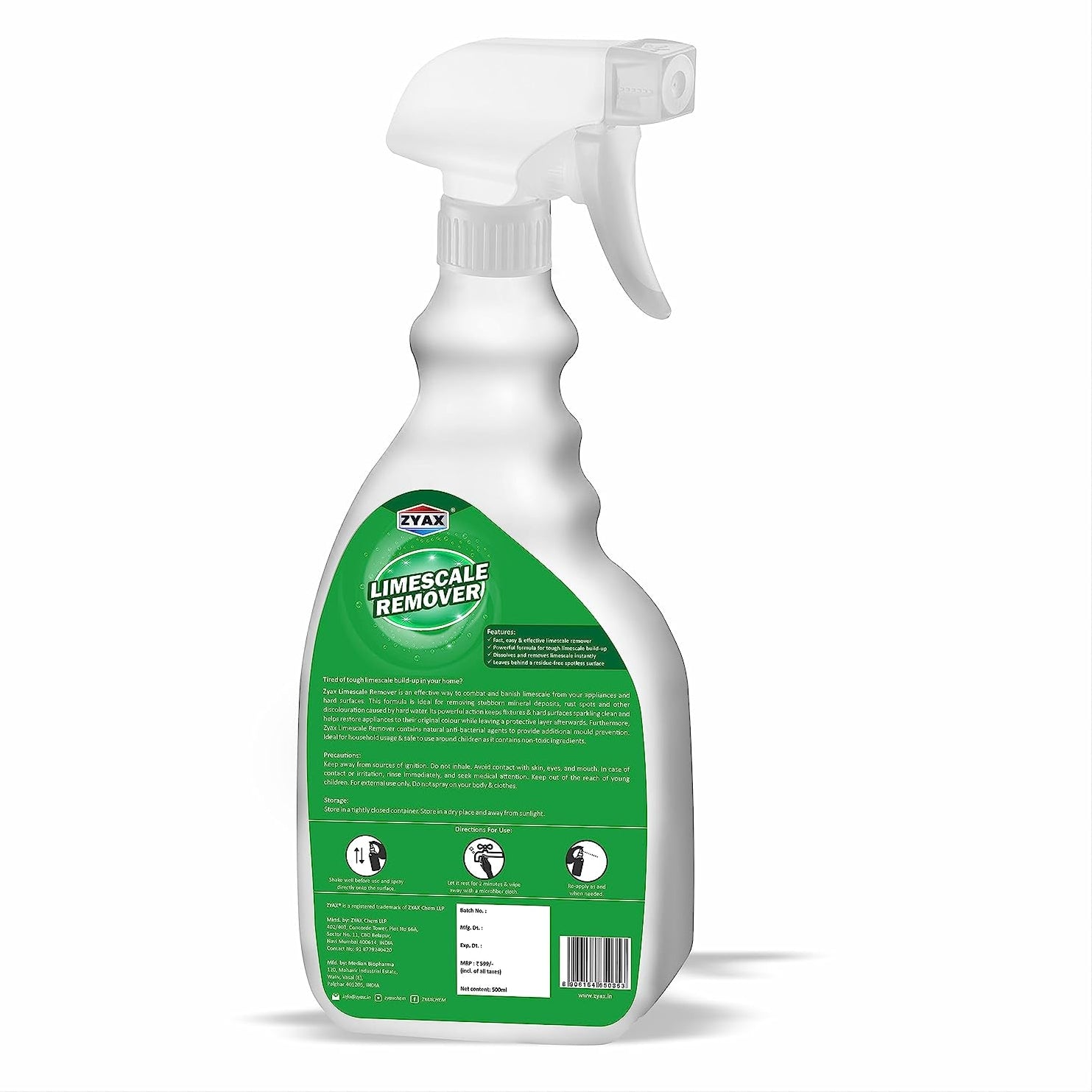 Zyax Limescale Remover - Household Stain Remover Spray - Zyax.in