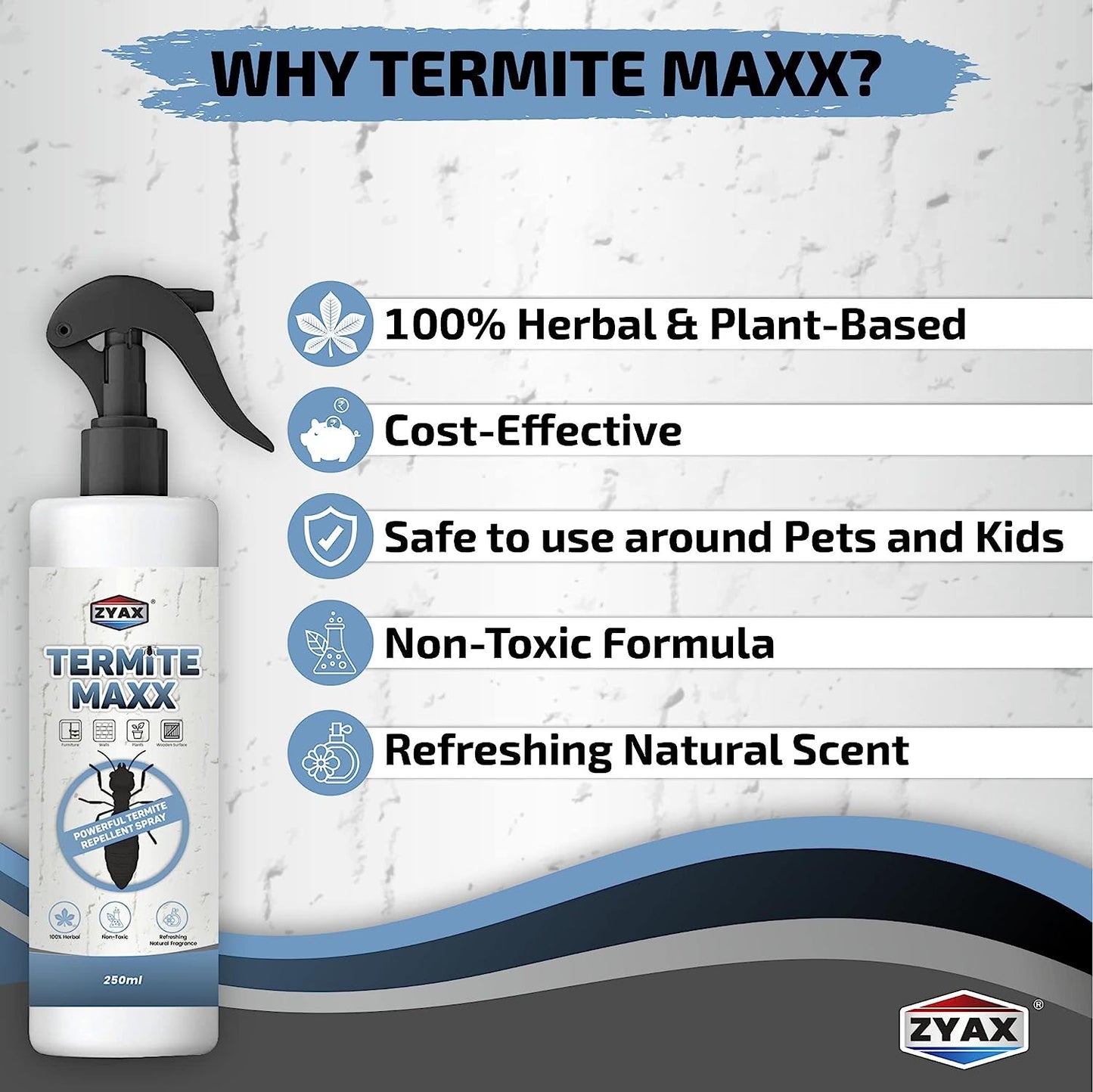 Zyax Termite Maxx - Non-Toxic Termite Repellent Spray - Zyax.in