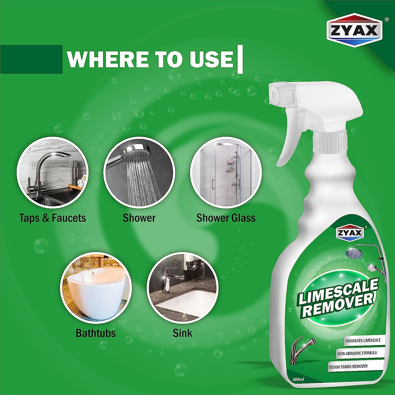 Zyax Limescale Remover - Household Stain Remover Spray - Zyax.in