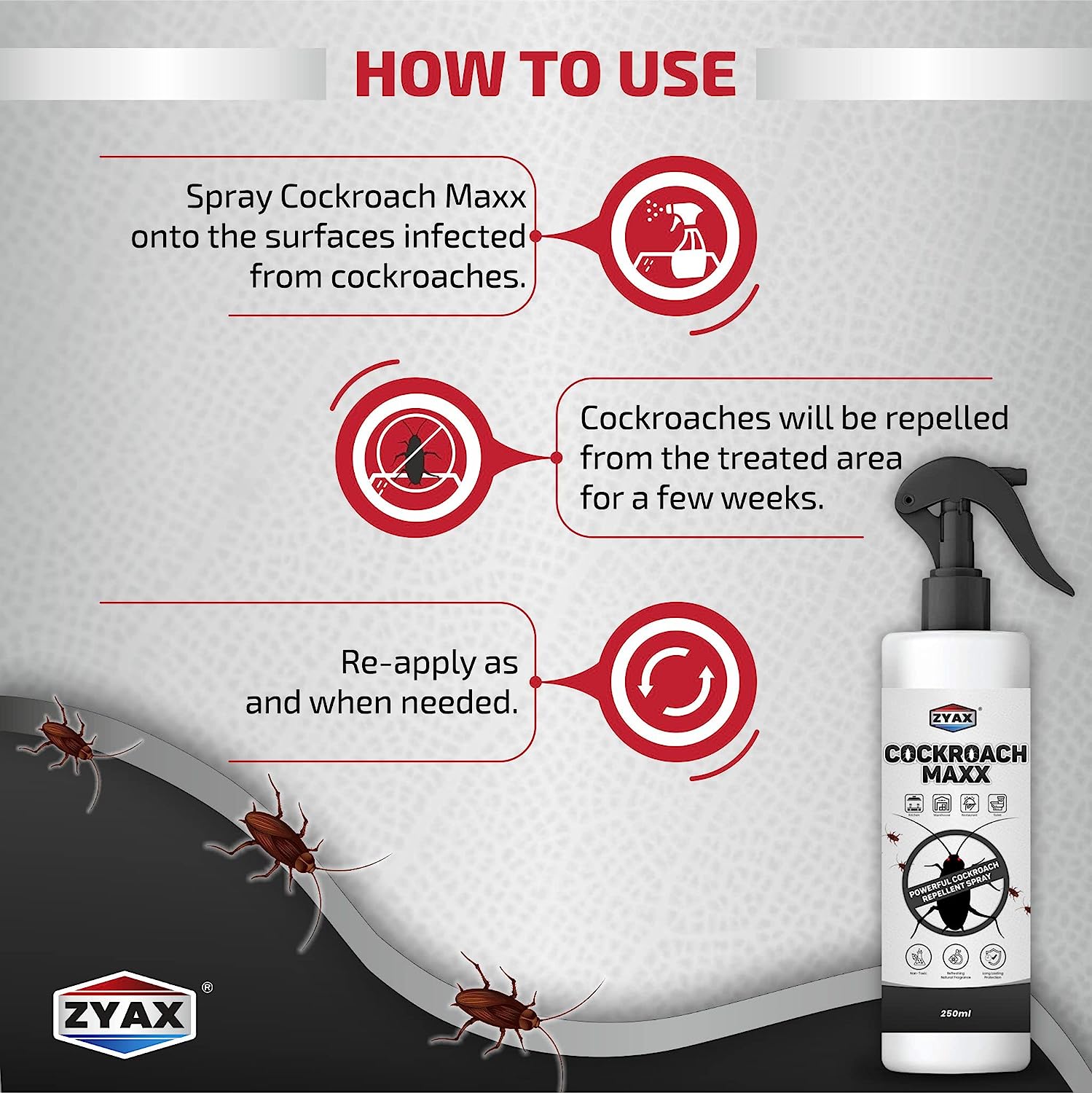 Zyax Cockroach Maxx - Cockroach Repellent Spray - Zyax.in