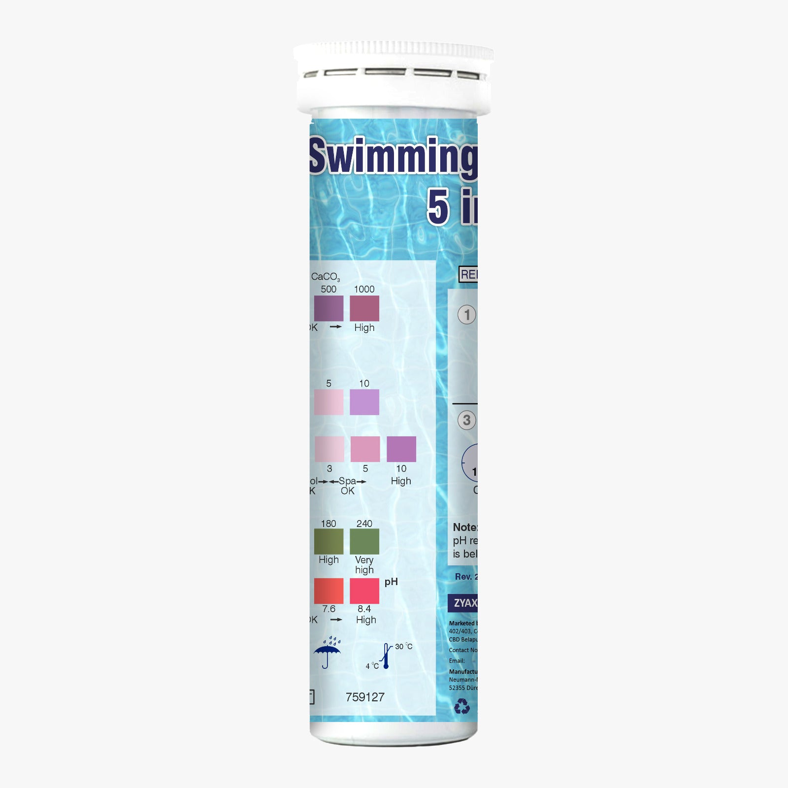 Pool Maxx Swimming Pool 5 in 1 Test Strips (100/box)