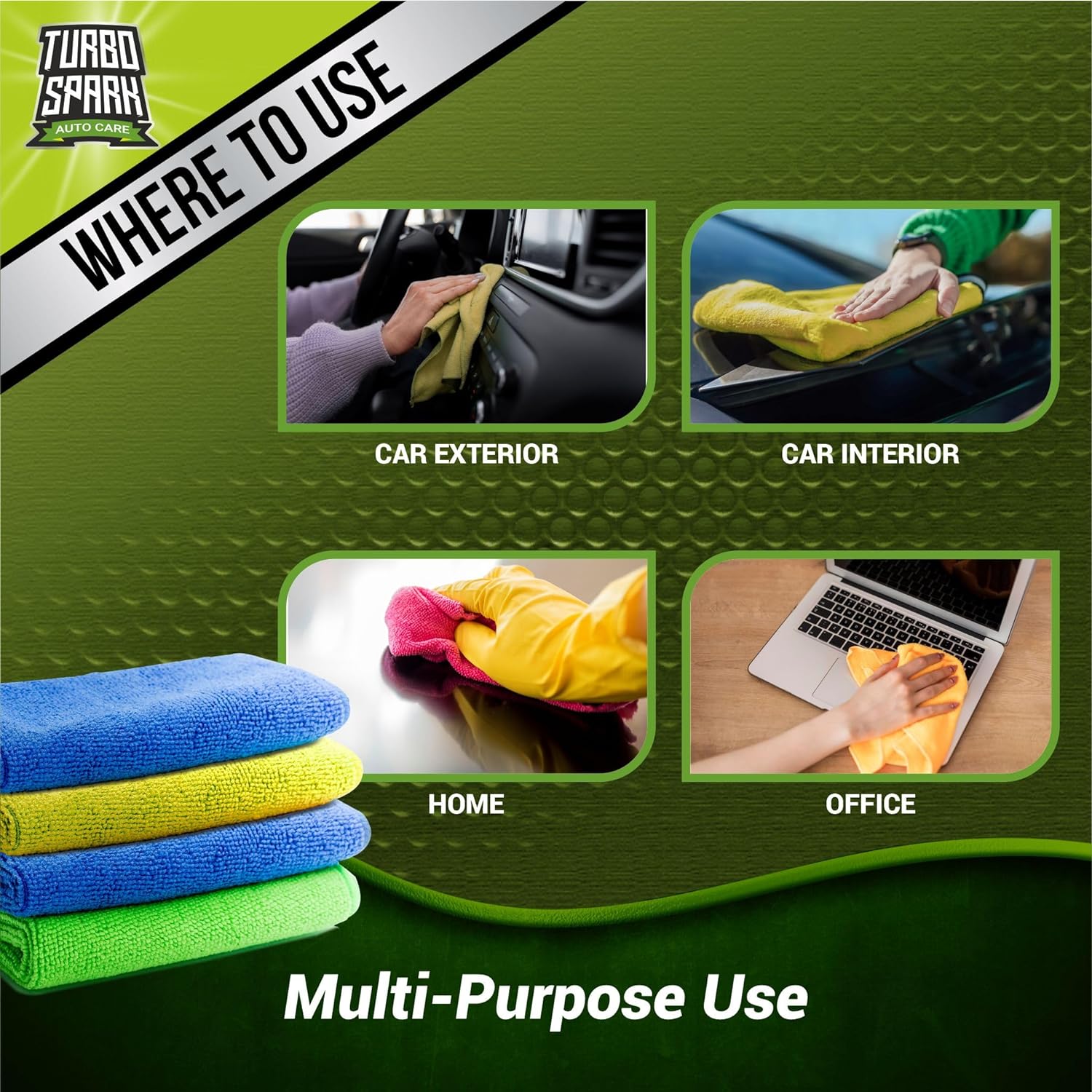 Turbo Spark Microfiber Cloth 300 GSM 40 X 30 cm