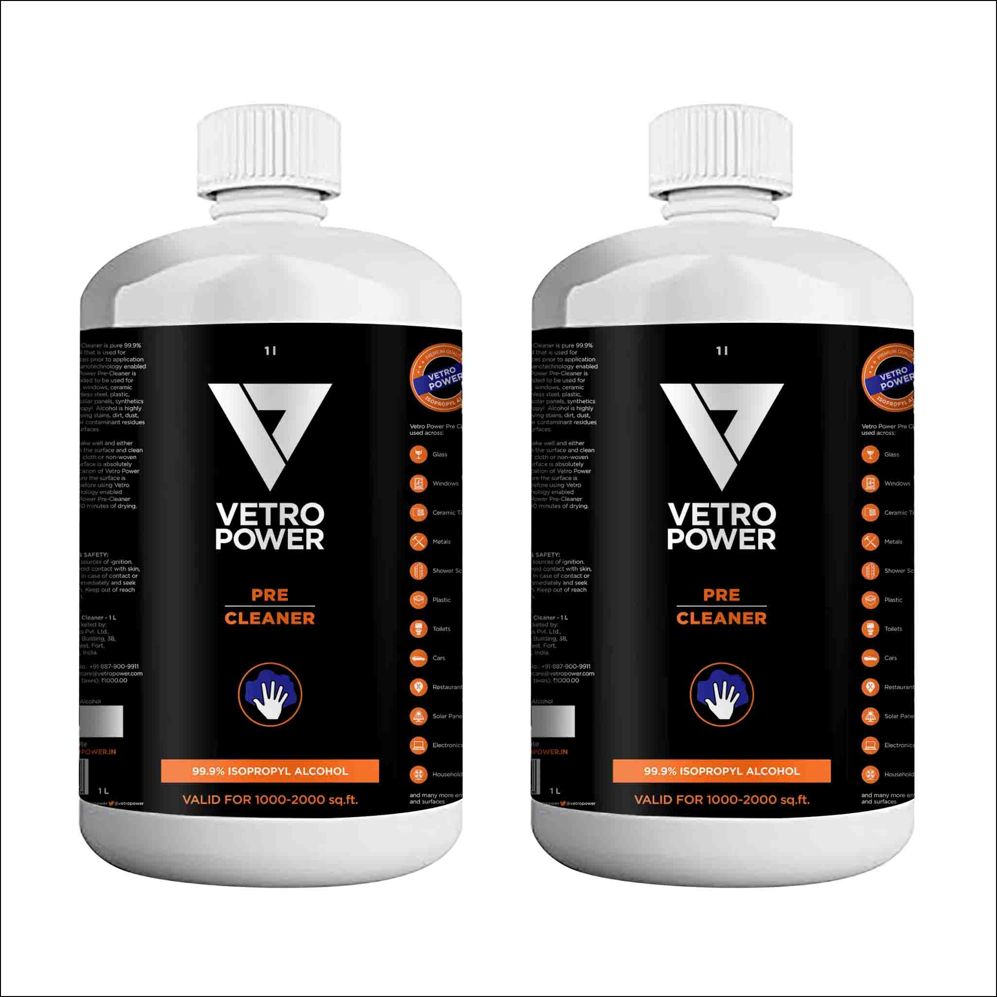 Vetro Power Pre-Cleaner - 99.99% Isopropyl Alcohol