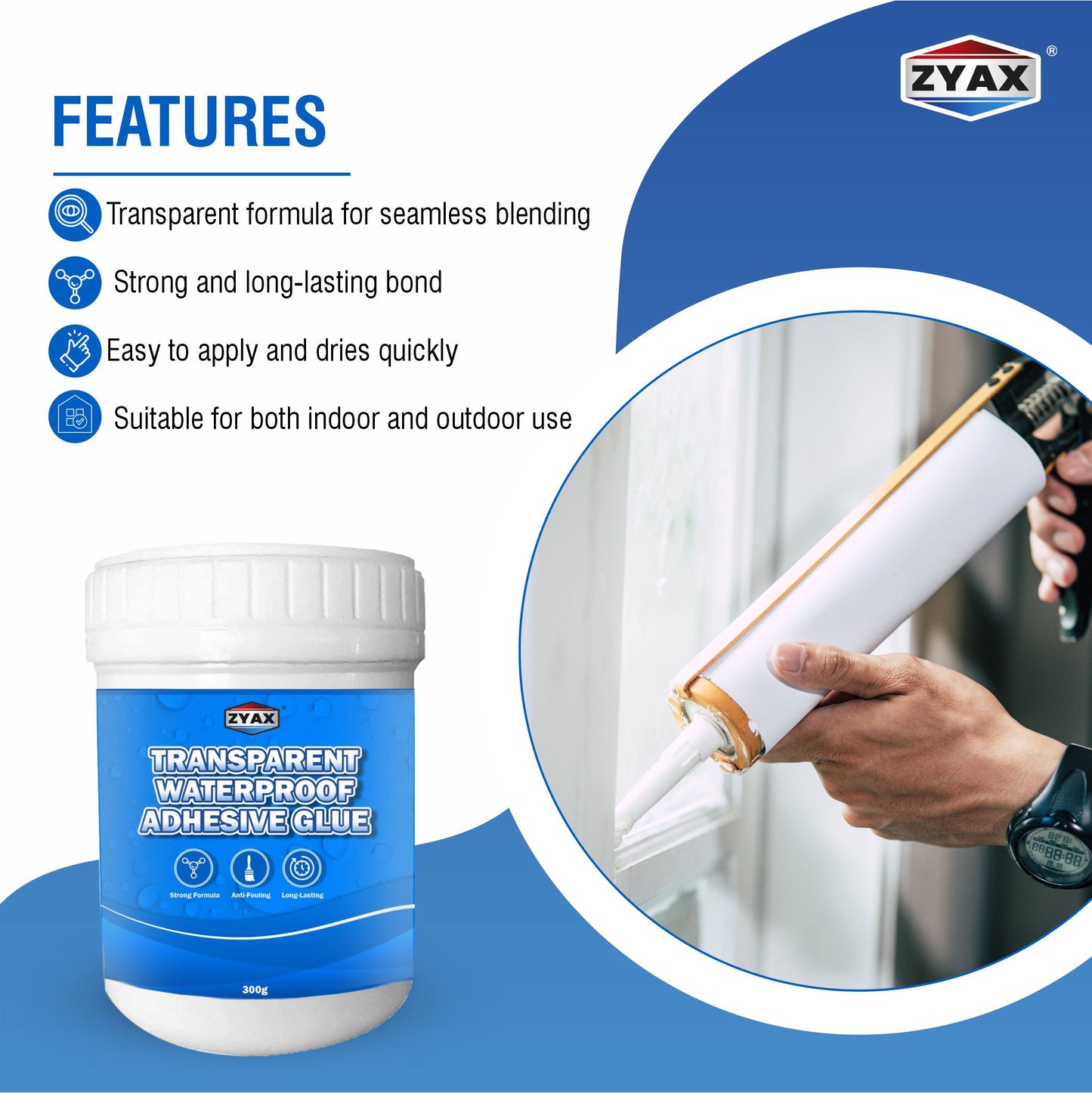 Zyax Transparent Waterproof Adhesive Glue