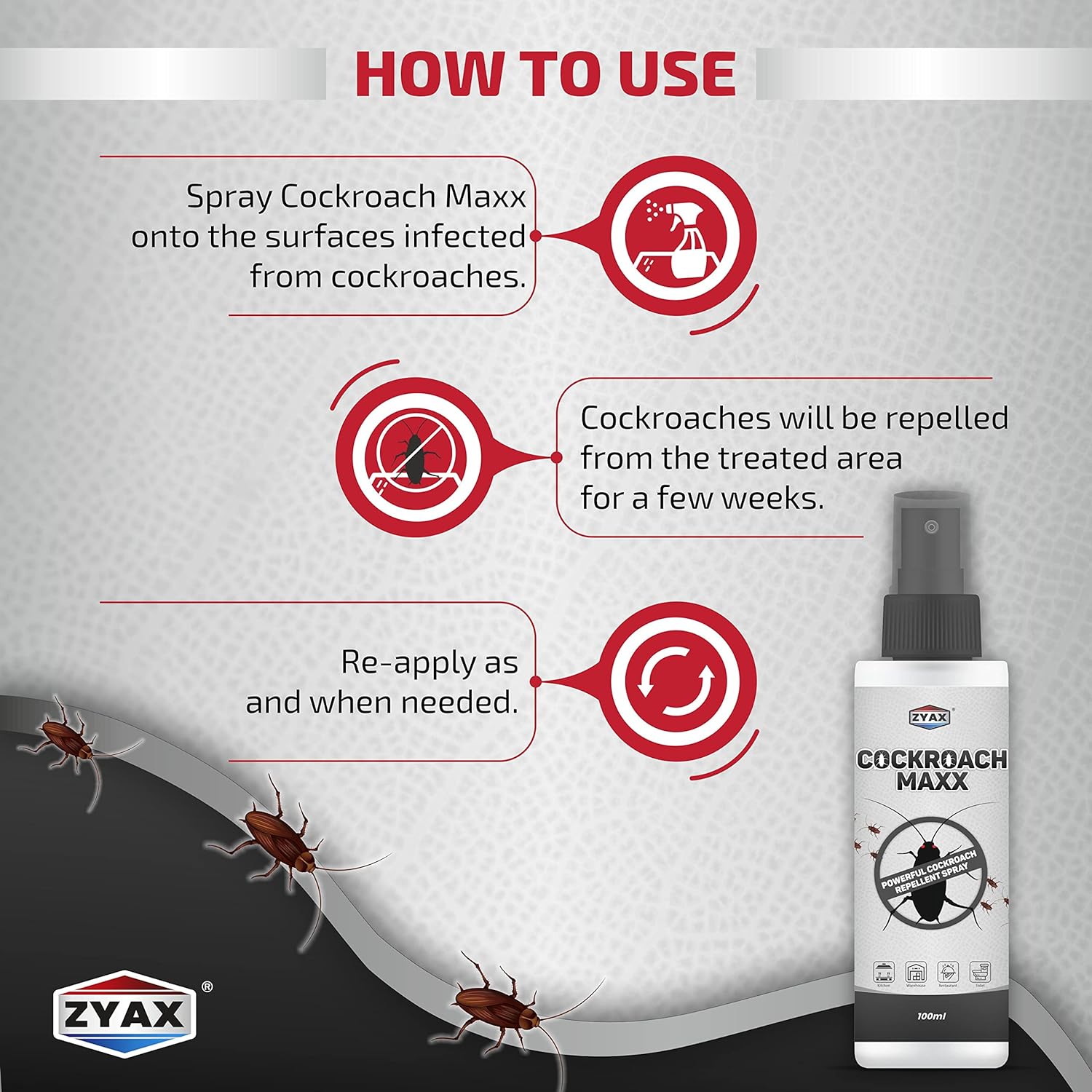 Zyax Cockroach Maxx Cockroach Repellent Spray