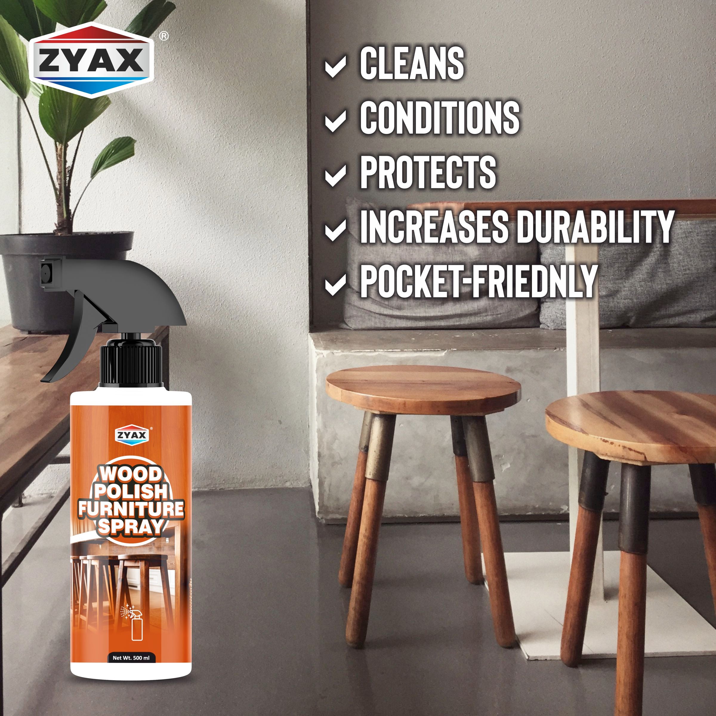 Zyax Wood Furniture Polish Spray - Zyax.in