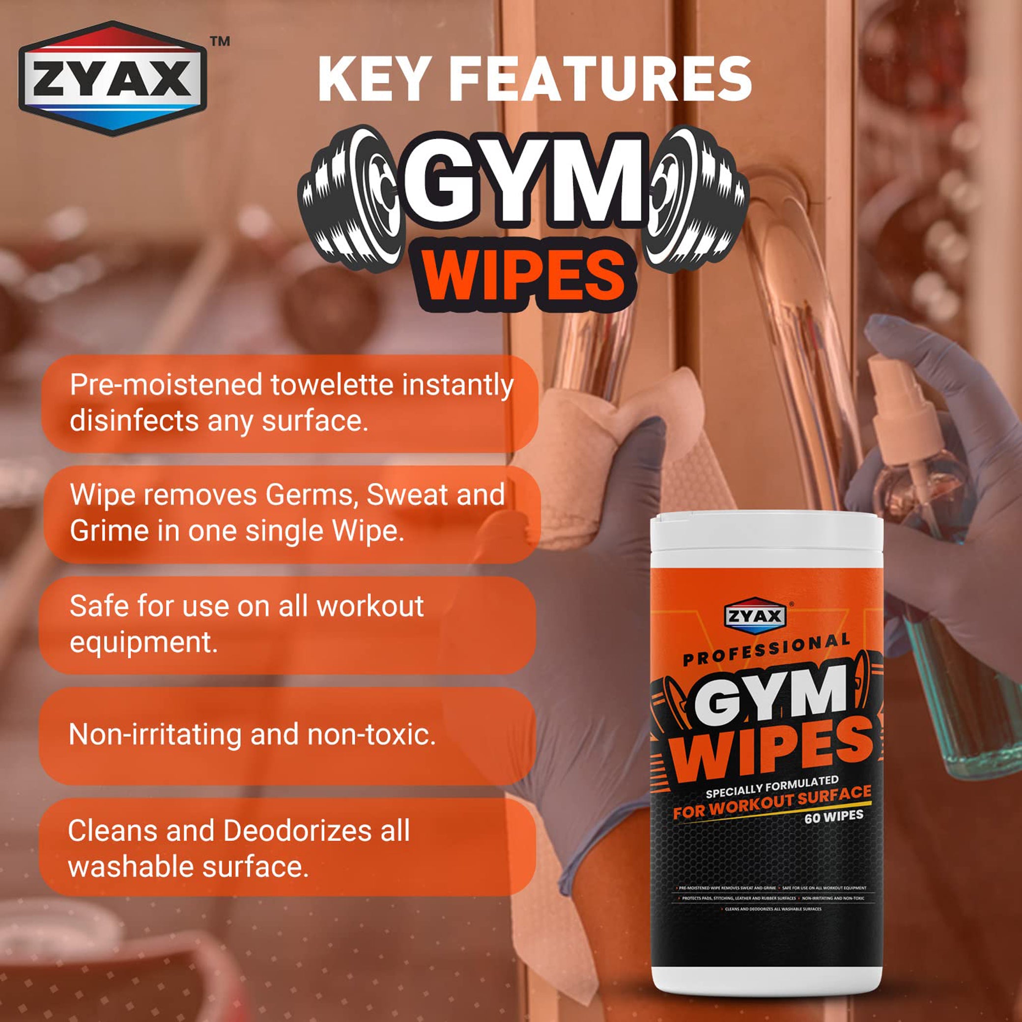 Zyax Hygienic Gym Wipes - Zyax.in