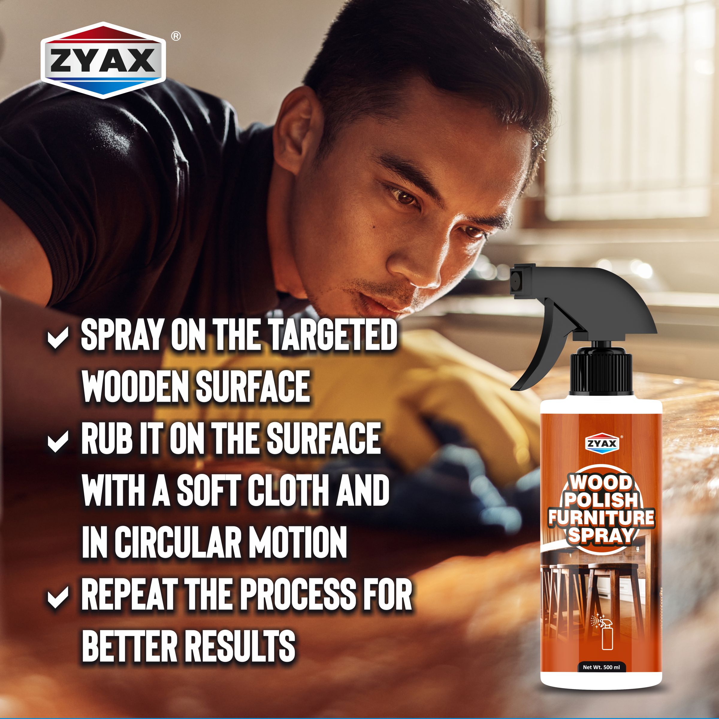 Zyax Wood Furniture Polish Spray - Zyax.in