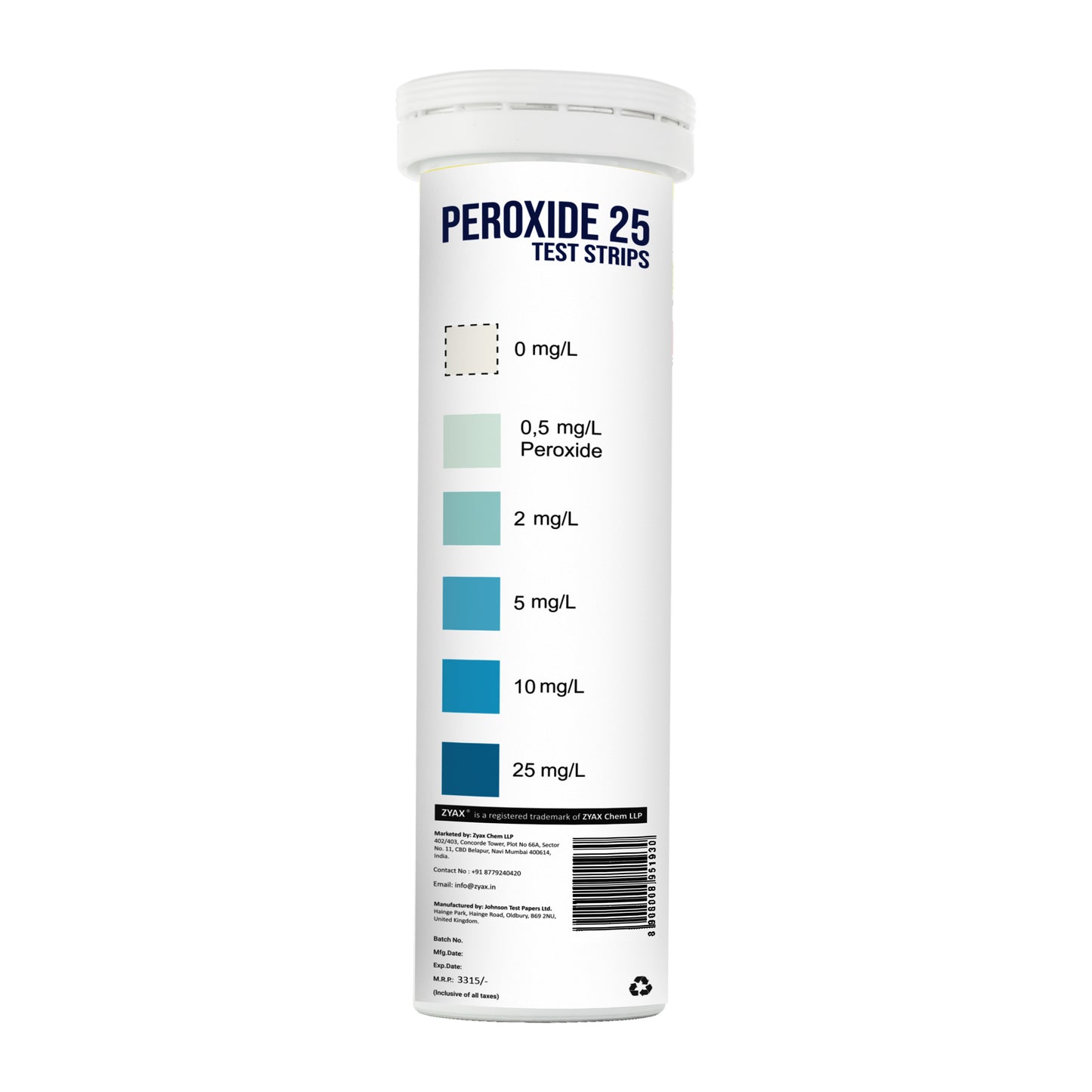 Pool Maxx Peroxide 25 Test Strips - Zyax.in